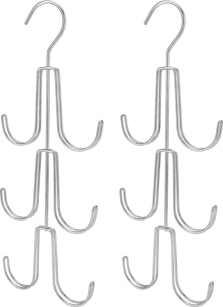 Handtasenorganizer mit 6 Haken - praktische Aufbewahrung - 2 Stück - Silber