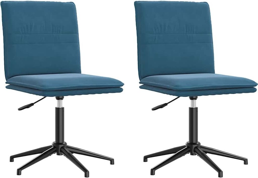 Esszimmerstühle 2 Stk. Blau Samt