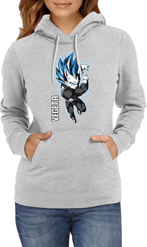 Damen Kapuzenpullover Japan Animation Manga Anime Comics Dragon Anime Manga Ball Z Vegeta Vegeta, Lady XS / Grau
