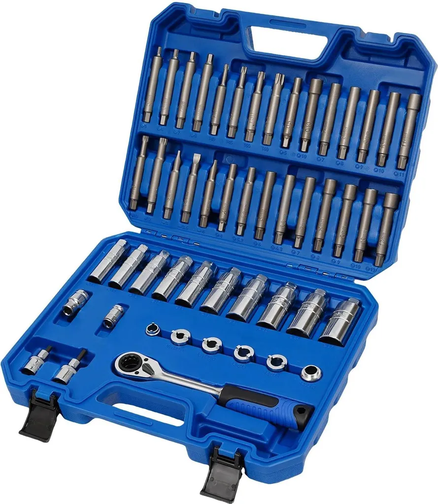 Kit amortisseur 50 pièces professionnel bleu avec douilles débouchantes