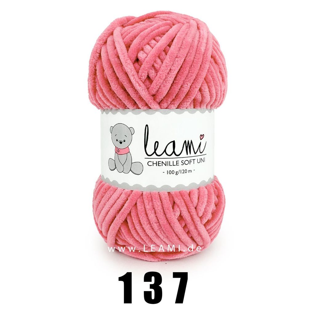 LEAMI Chenille Soft UNI (100g/120m)  137 light coral Produktbild 