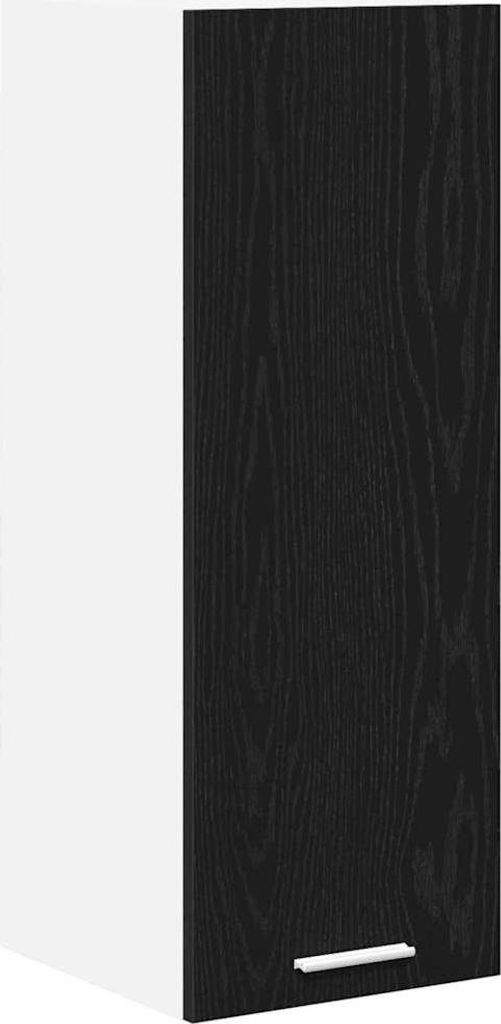 Hängeschrank mit Tür Schwarze Eiche und Weiß 30 x 31 x 80 cm