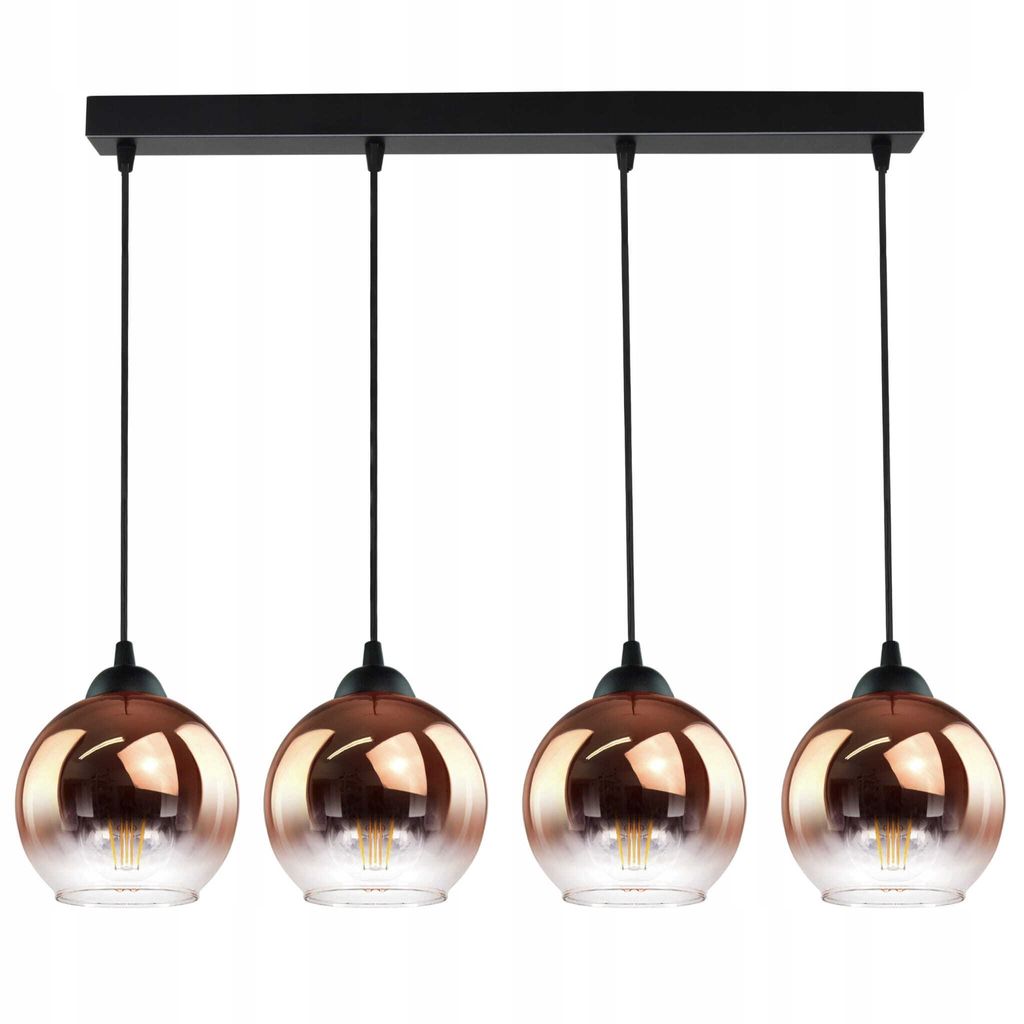 LUXOLAR - Lampa wisząca 4 płomienie szklany klosz Zdjęcie produktu 