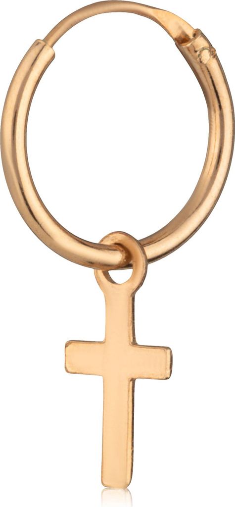 Einzel Ohrring Keltische Creole Kreuz Gothic Celtic Bali Vergoldet 12mm 5070