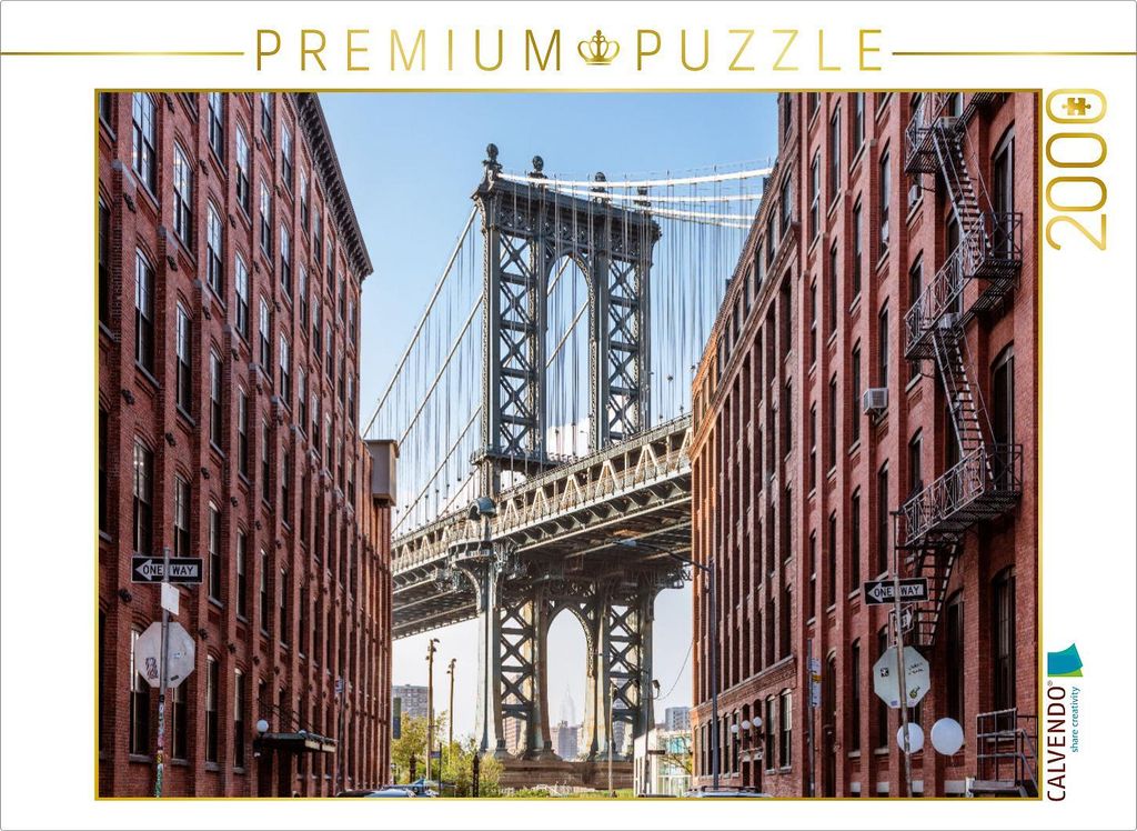 CALVENDO Puzzle Manhattan-Brücke, New York 2000 Teile Puzzle quer | 2000 Teile Lege-Größe 90x67cm Foto-Puzzle für glückliche Stunden