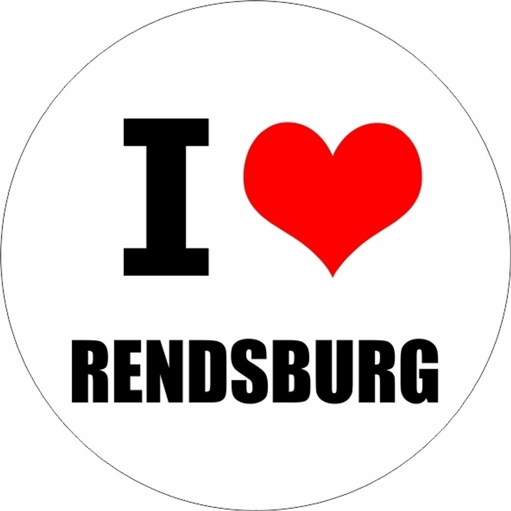 Kiwistar - Autoaufkleber - 5x5 cm - außen klebend - I love Rendsburg Werder für Auto, Laptop, Fahrrad, LKW, Motorrad Aufkleber mehrfarbig Sticker...