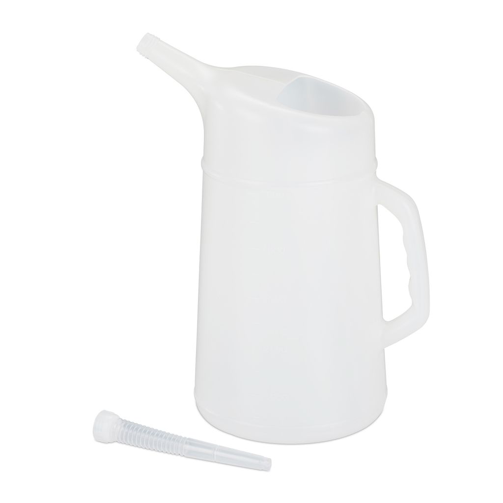 Relaxdays Ölkanne 5 L, flexibler Einfüllstutzen, Produktbild 