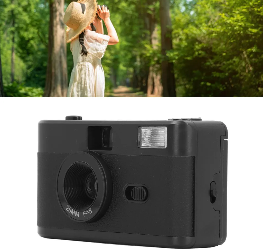 Appareil Photo Argentique 35mm Compact Réutilisable Style Rétro Noir - 4