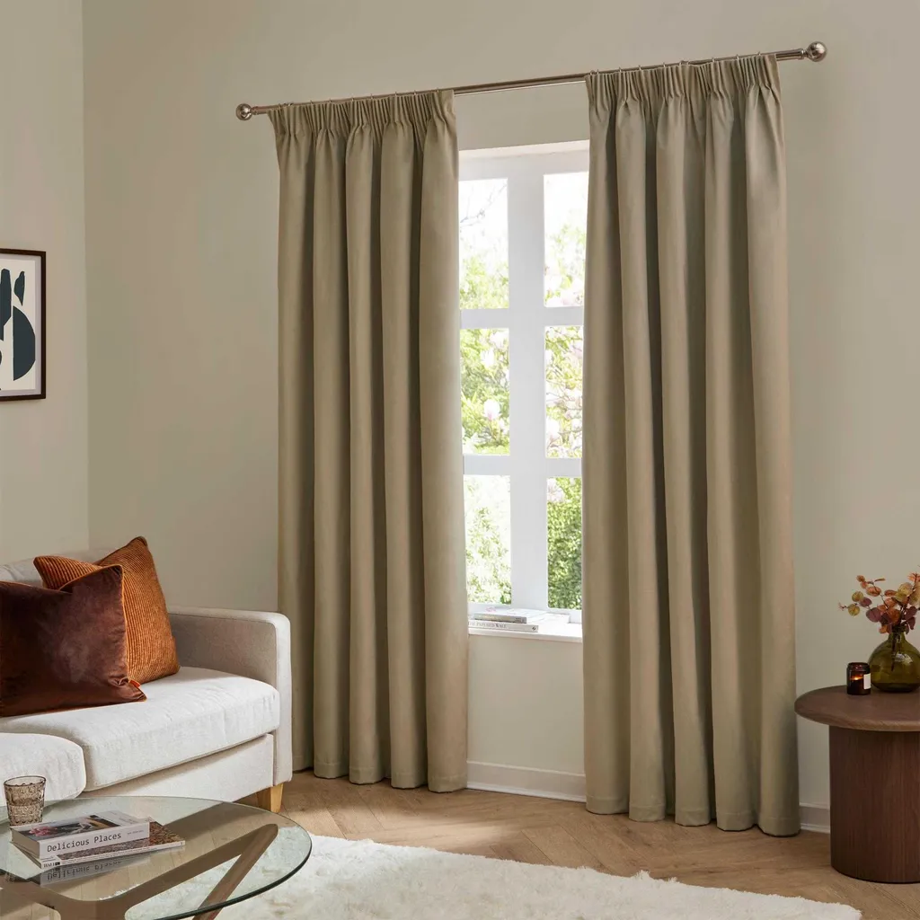 Rideaux plissés Ultimate velours moka RV3701 Furn - 117 cm x 137 cm