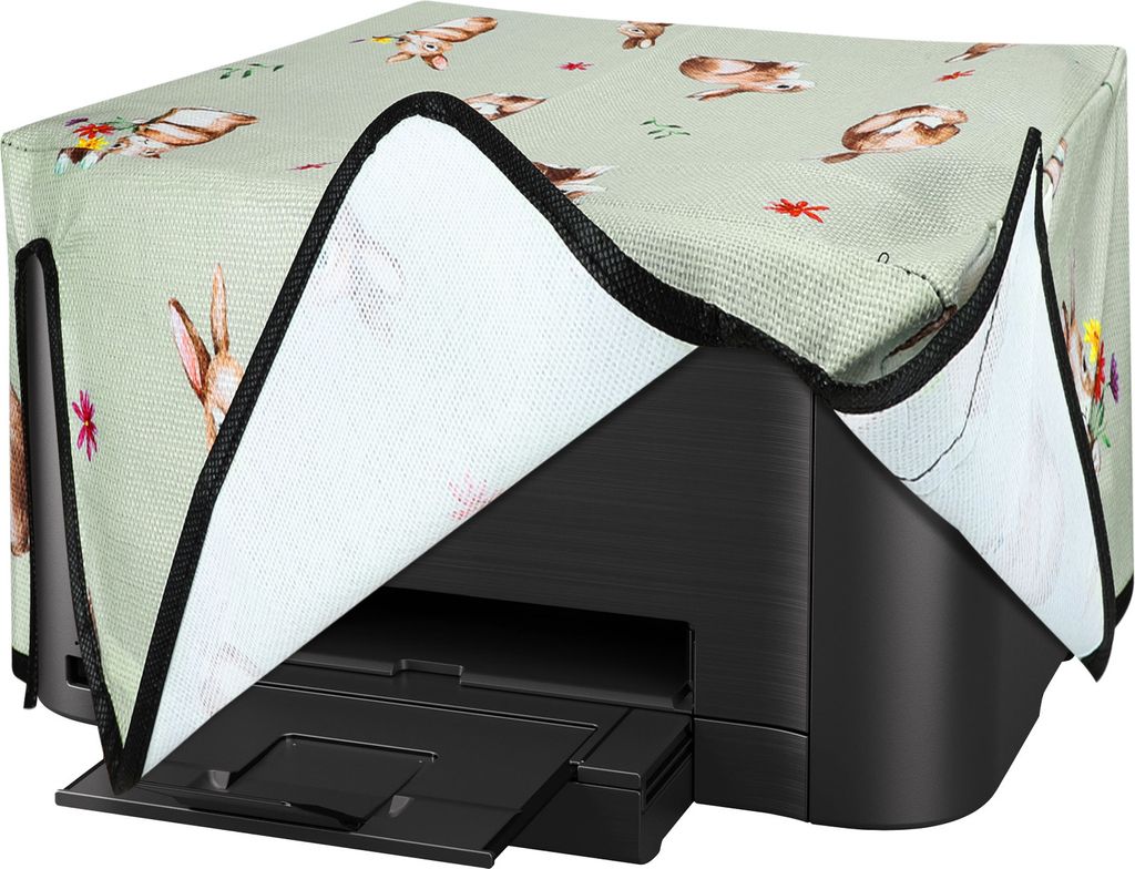 kwmobile Leinen Cover kompatibel mit Canon MAXIFY MB5150 Hülle - Tasche für Drucker - Staubschutzhülle Schutzhaube Schutzhülle - Weiß Braun Gr...
