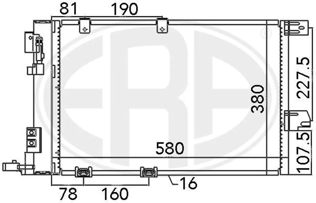Condenseur de climatisation auto ERA 667043 - Astra G / Zafira A