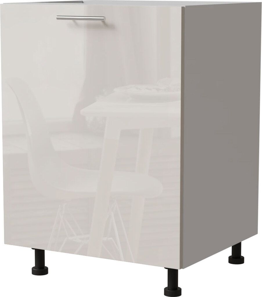 Küchenunterschrank BRERRA 60x82cm lackiert Farbe wählbar BR-D1D/60,RAL 9001 creme Hochglanz,weiß