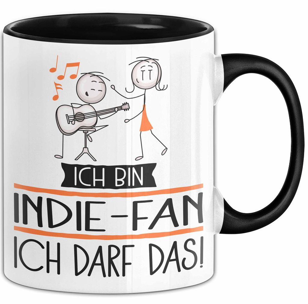 Geschenk für Indie-Fan Tasse Lustige Geschenkidee Geburtstag Ich Bin Indie-Fan Ich Darf Das (Schwarz)