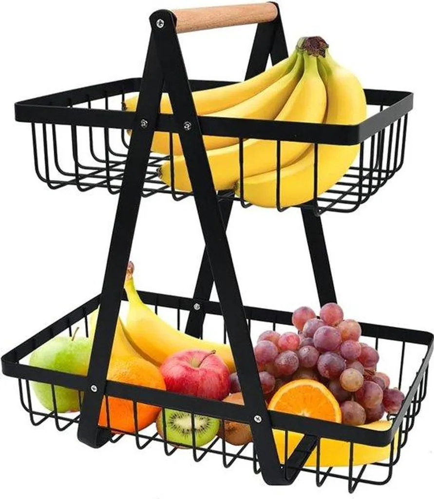 Rangement de cuisine pour fruits et légumes à 2 étages gain de place