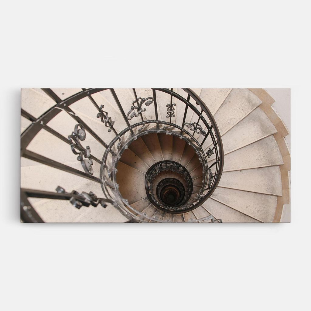 ARTHUB Leinwandbild 60x120 cm, Old House Stairs | Wohnzimmerdekoration, Hängende Bilder, Wanddekoration, Heimdekoration, Abstrakte, Optische Tä...