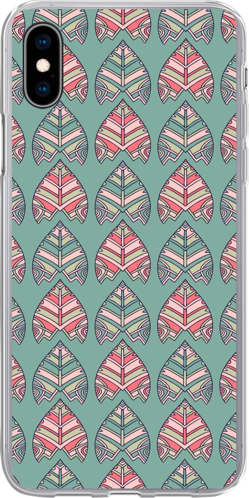 MuchoWow Handyhülle Schutzhülle Hülle für Telefoonhoesje iPhone Xs Muster - Tribal - Retro Silikon Softcase Handy Hülle - Handytasche