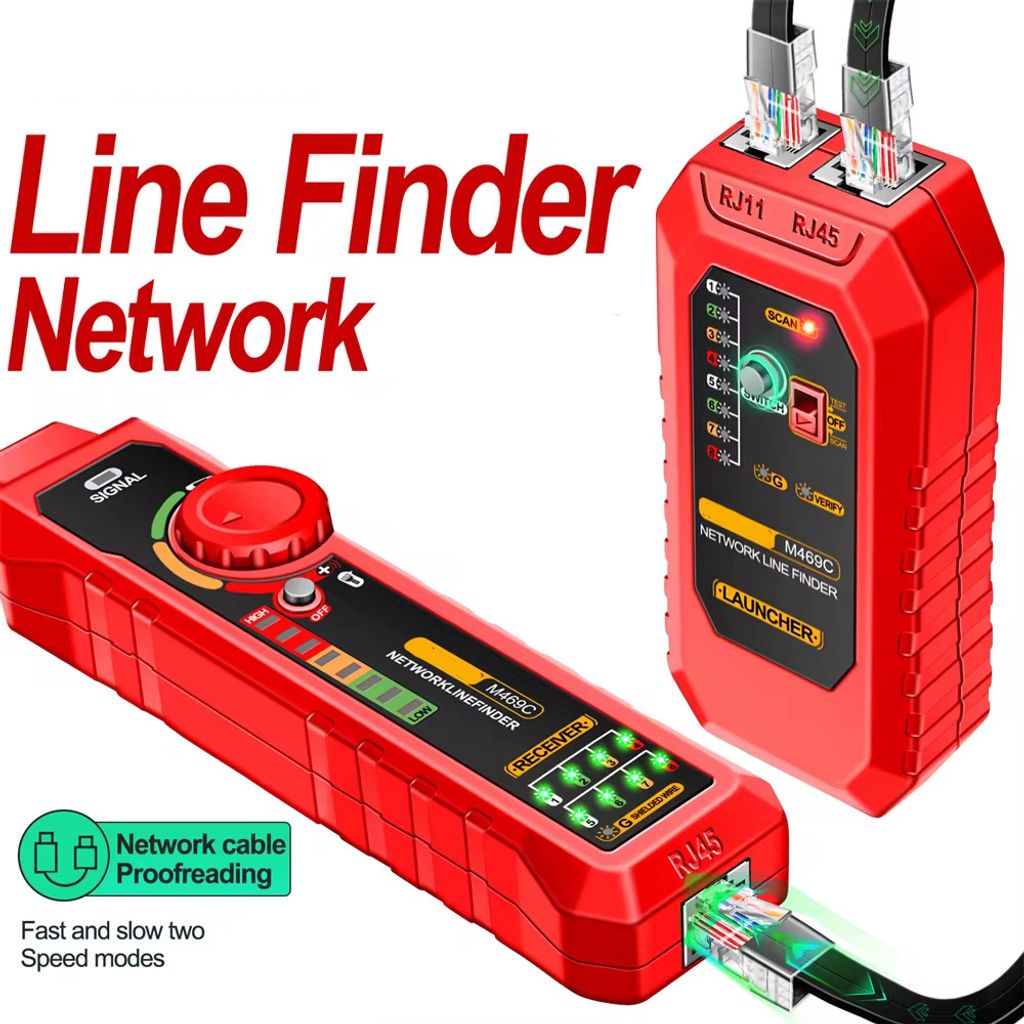 Professioneller Kabeltester, Netzwerktester Kabeltester für RJ45 RJ11 Kabel-Patchkabel-Leitungstester, LAN Tester, Telefon Kabelteser