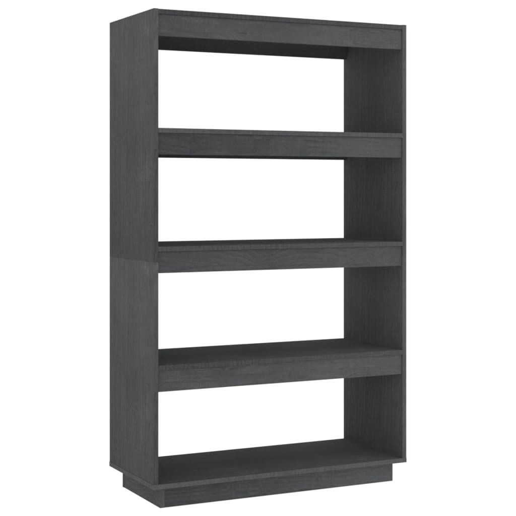 vidaXL Bücherregal/Raumteiler Grau 80x35x135 cm Massivholz Kiefer