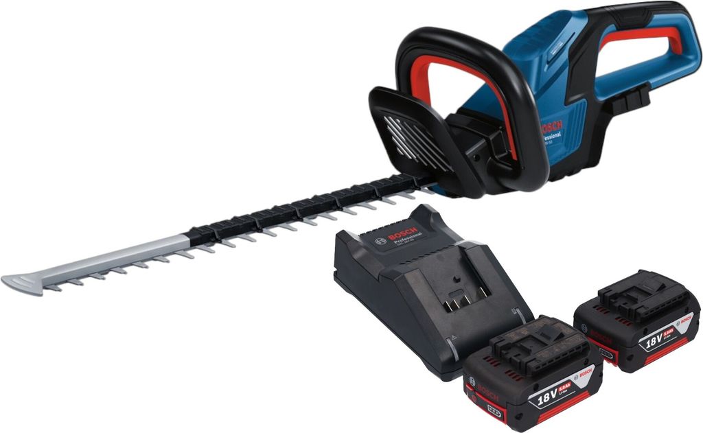 Bosch GHE 18V-50 Professional Akku Heckenschere 18 V 50 cm Brushless + 2x Akku 5,0 Ah + Ladegerät