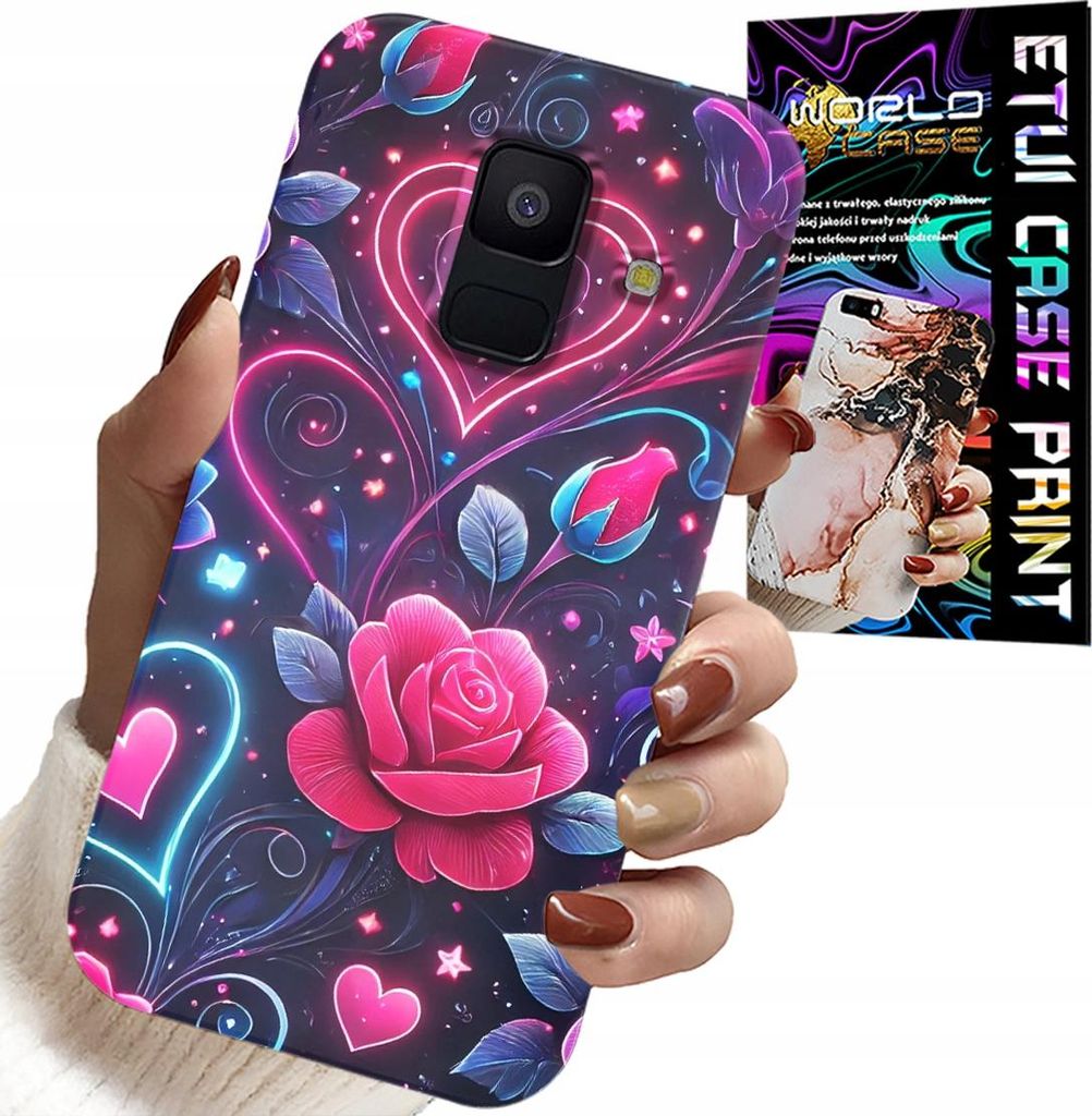 Gehäuse Für Samsung A6 2018 - Herz, Rose, Teeny Case + Glas