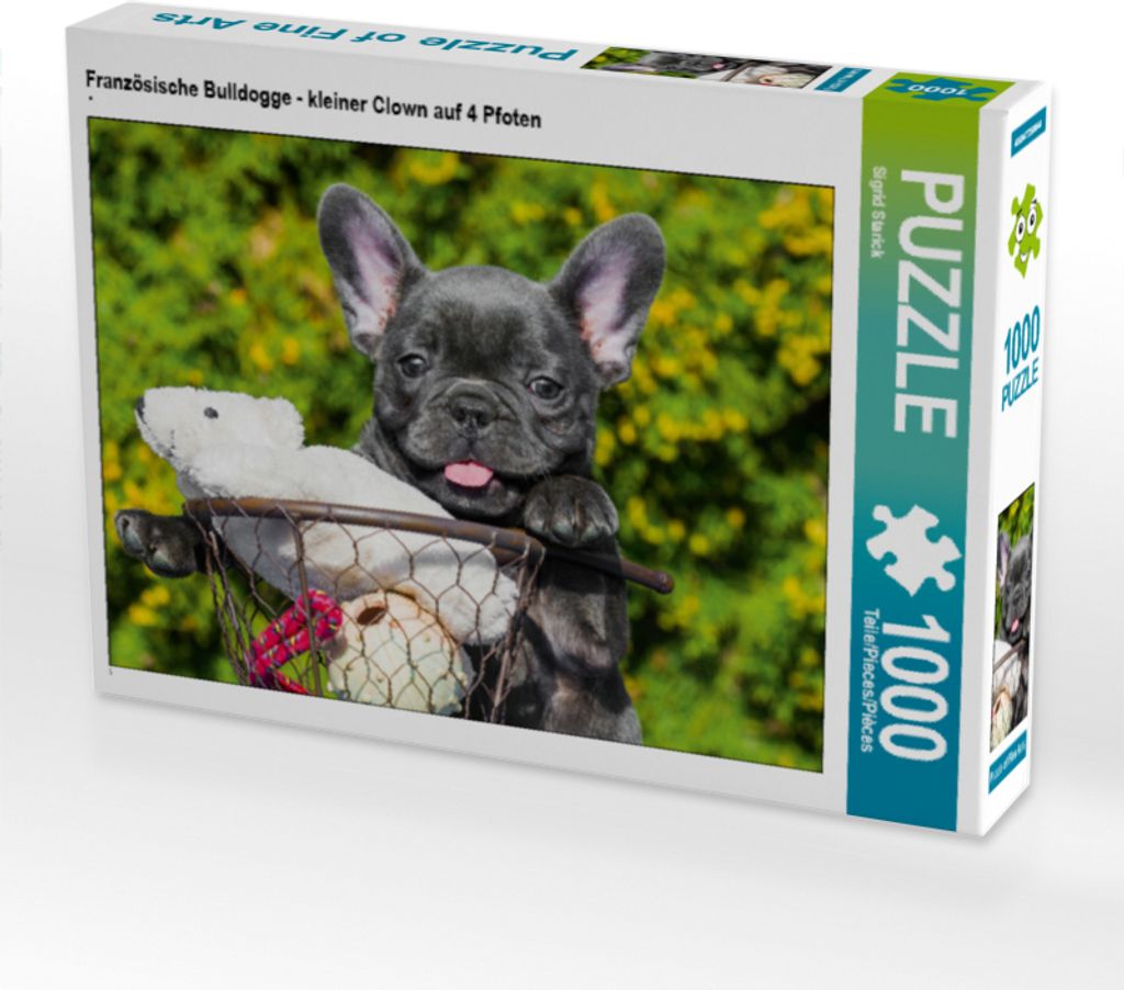 CALVENDO Puzzle Französische Bulldogge - kleiner Clown auf 4 Pfoten | 1000 Teile Lege-Größe 64x48cm Foto-Puzzle für glückliche Stunden