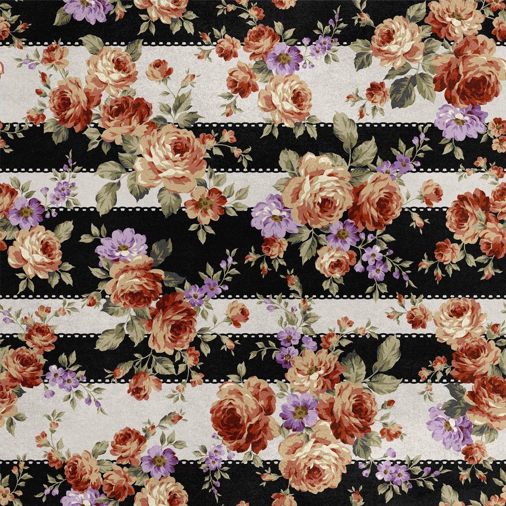 Royal Samt Stoff Polyester Zum Nähen - Motiv Rosen auf den Streifen