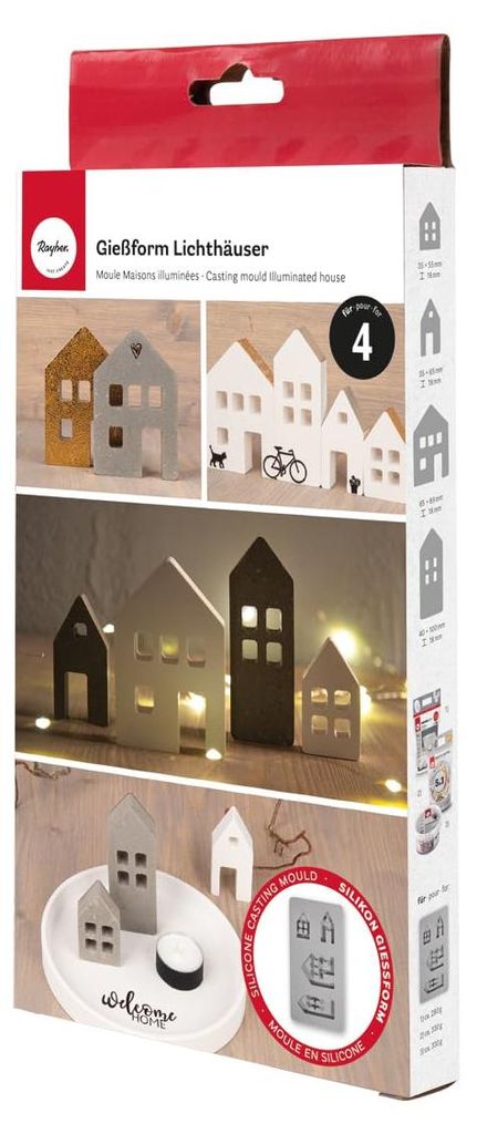 Moule en silicone Rayher Maisons lumineuses 175 ml 14,5 x Image du produit 