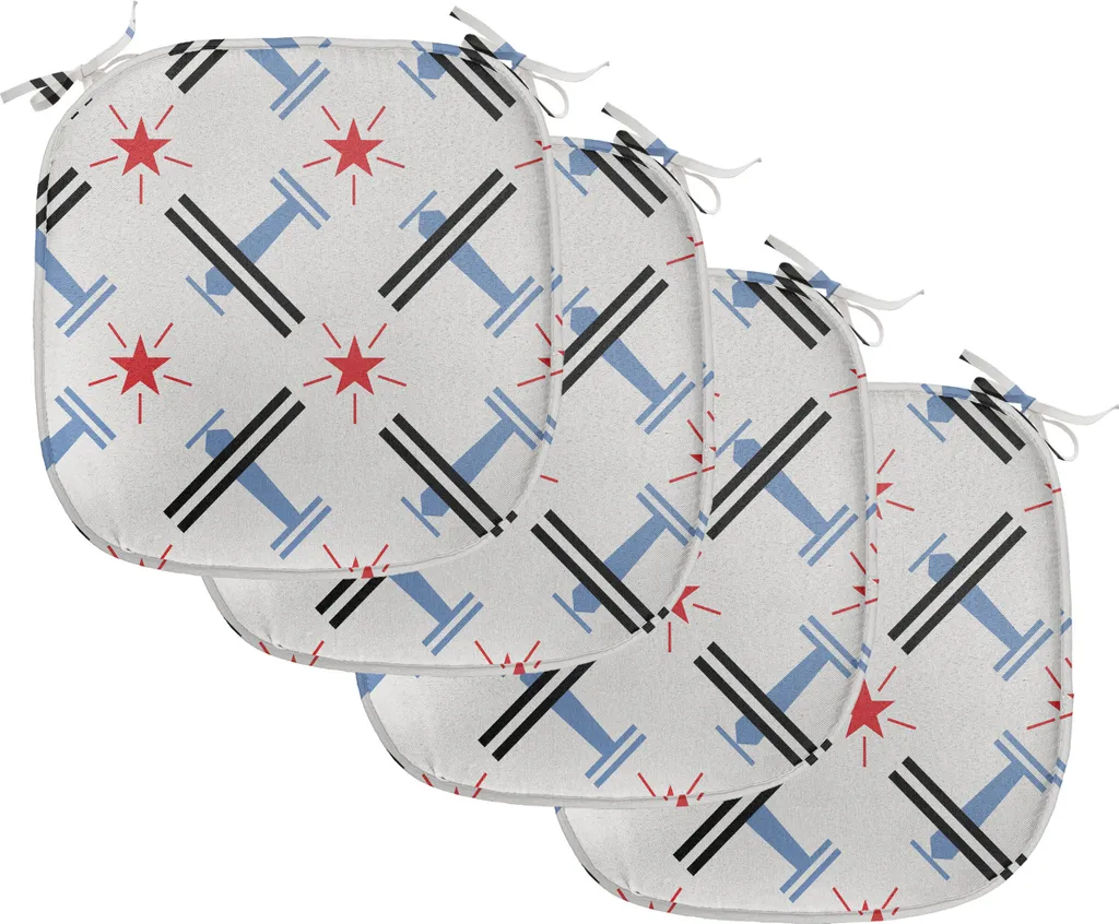 Cuscini Sedie 40x40 ABAKUHAUS Impermeabili Retro Craft - Set da 4