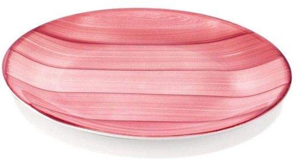 Porzellan-Service - Dessertteller, Durchmesser 210 mm, rosa, Geschirrspülergeeignet bis 60°, Set aus 6 Stücken