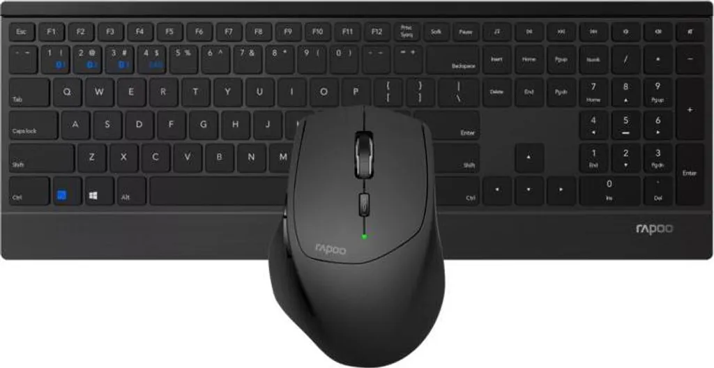 Rapoo 9500M Ensemble Clavier et Souris Sans Fil Ultra-Mince Noir