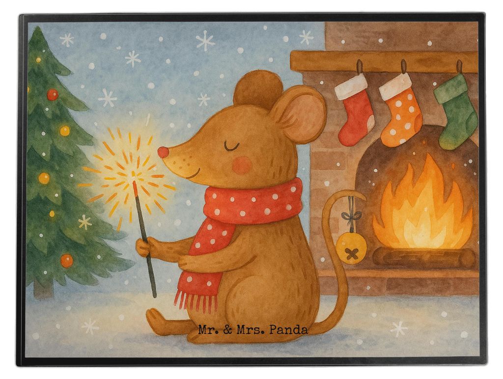 Mr. & Mrs. Panda Schreibunterlage Maus Weihnachten Design - Weiß - Geschenk, Frohe, schreibtischunterlagen, Schreibtischauflage, malunterlagen, We...