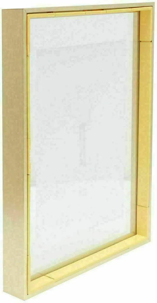 Cadre photo Deknudt S028A1 en verre or - Barre alu, effet flottant