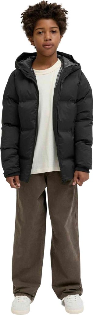 Jack & Jones 12282301_2161_152, Puffer, Unisex, Erwachsener, Reißverschluss, Polyester, Schwarz