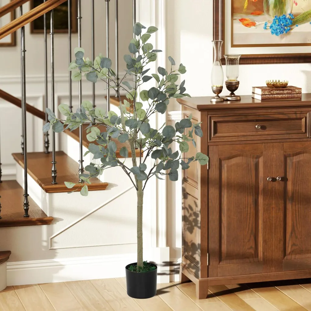 Arbre Artificiel Eucalyptus 150cm pour Balcon et Terrasse - Look Vert - 2