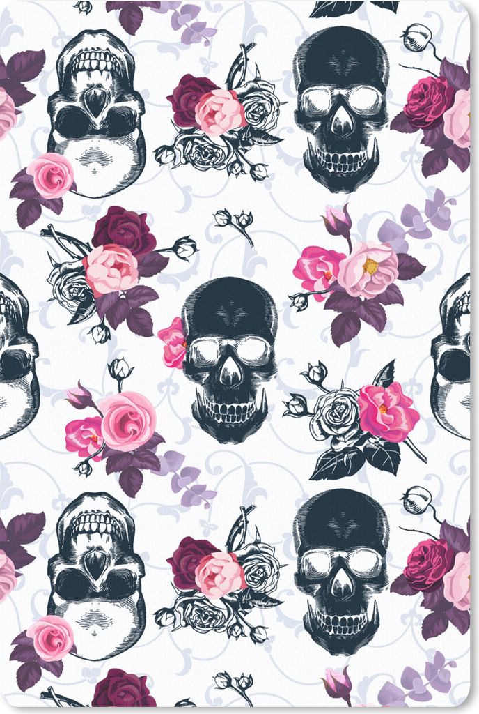 MuchoWow Mauspad Mousepad Teens - Totenkopf - Rose - Muster 40x60 cm - Mousepads - Maus Mat - Pad - Mausunterlage - Schreibtisch Accesoire