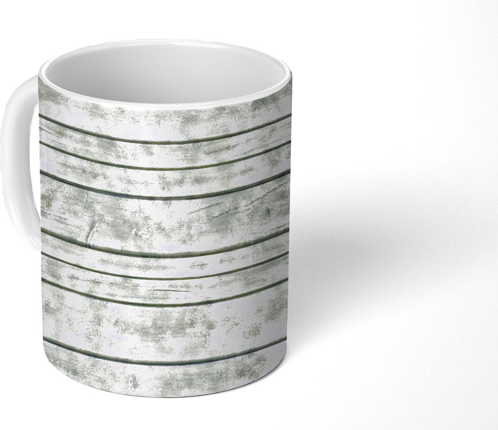 MuchoWow Tasse Kaffeetasse Kaffeebecher 350 ml Vintage - Holz - Regal Teetasse - Fototasse - Becher - Keramikbecher - Teebecher - Kaffeetasse - B...