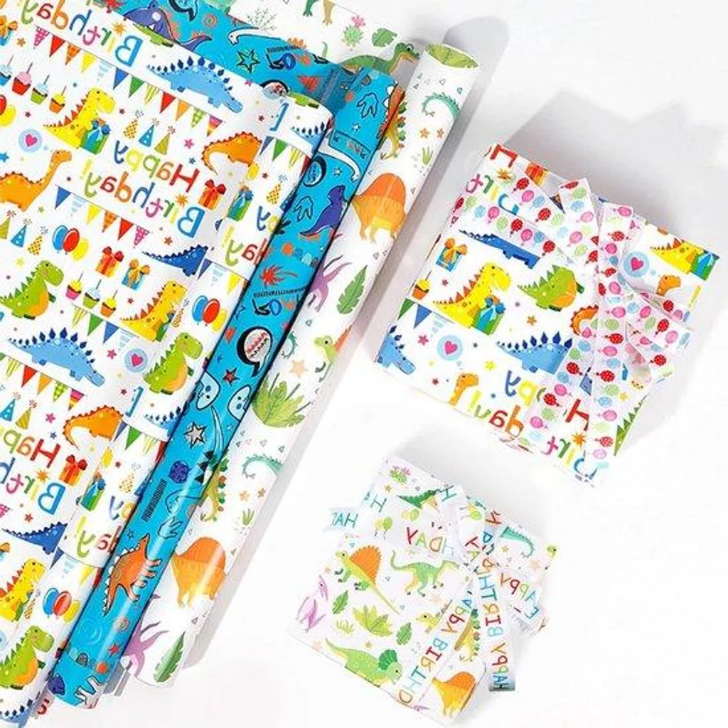 Papier cadeau dinosaures opaque et solide pour cacher vos surprises 3m