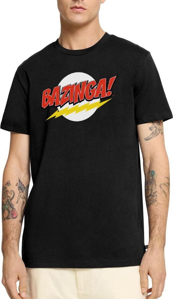 Spreadshirt The Big Bang Theory Bazinga Männer Premium T-Shirt, M, Schwarz