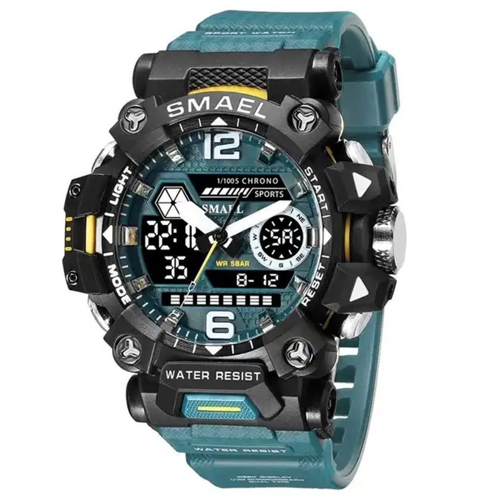 SMAEL GR-29426 Uhr – Robuste Herrenuhr in Grün mit LED-Funktion KP29426