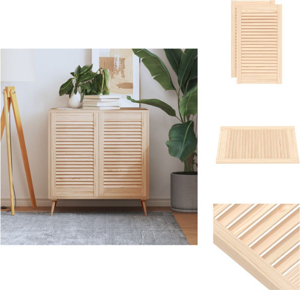 vidaXL Schranktüren Lamellen-Design 2 Stk. 69x39,4 cm Massivholz - Schranktüren