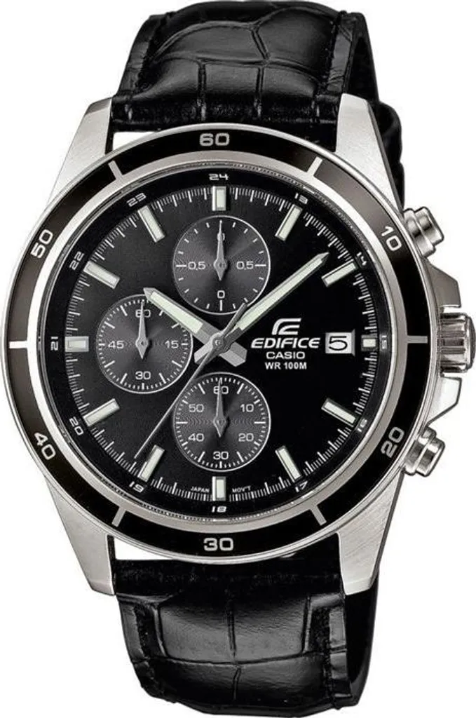 Orologio Casio Edifice Vera Pelle Nera | Cronografo 10 ATM 44mm