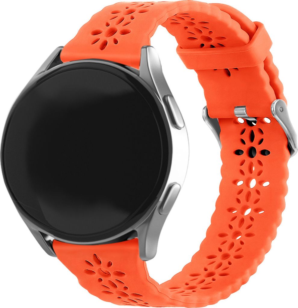 Strap-it Samsung Galaxy Watch 6 Classic 47mm Gemustertes Silikon Armband (Orange)