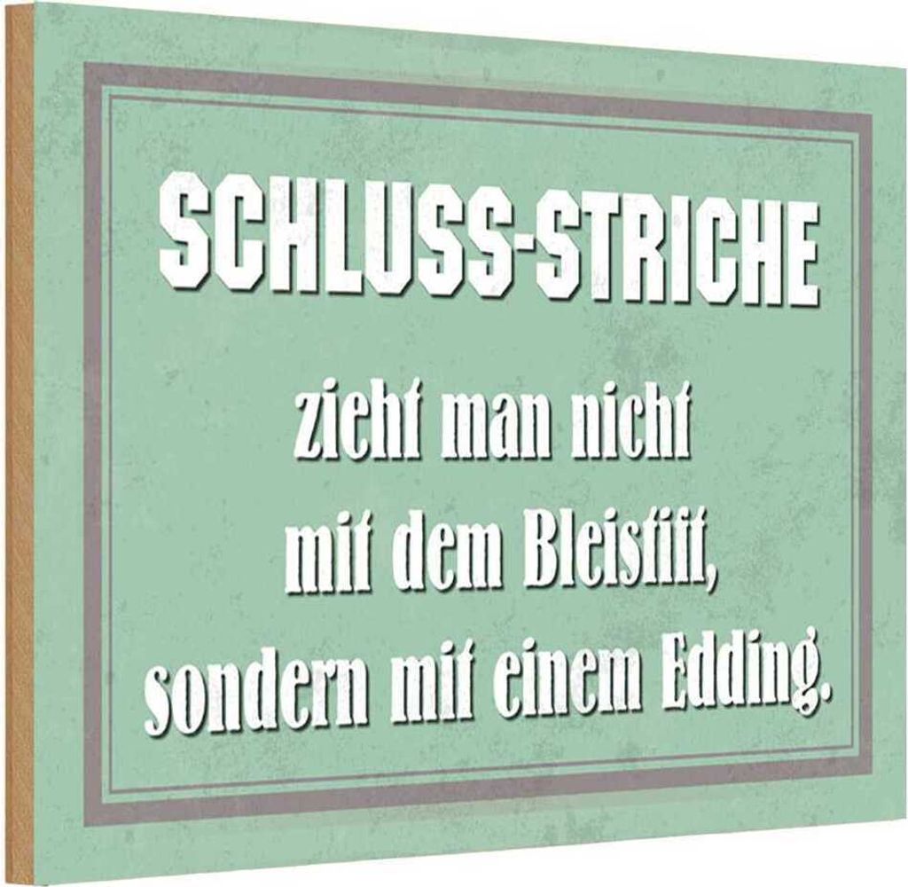 vianmo Holzschild 20x30 cm Schluss Striche zieht man nicht Spruch Zitat