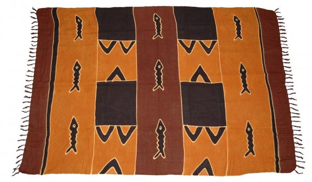 Sarong HANDPAINTING, diverse Muster, Pareo, Hüfttuch, Wickel-Rock, Strandtuch Braun-Töne