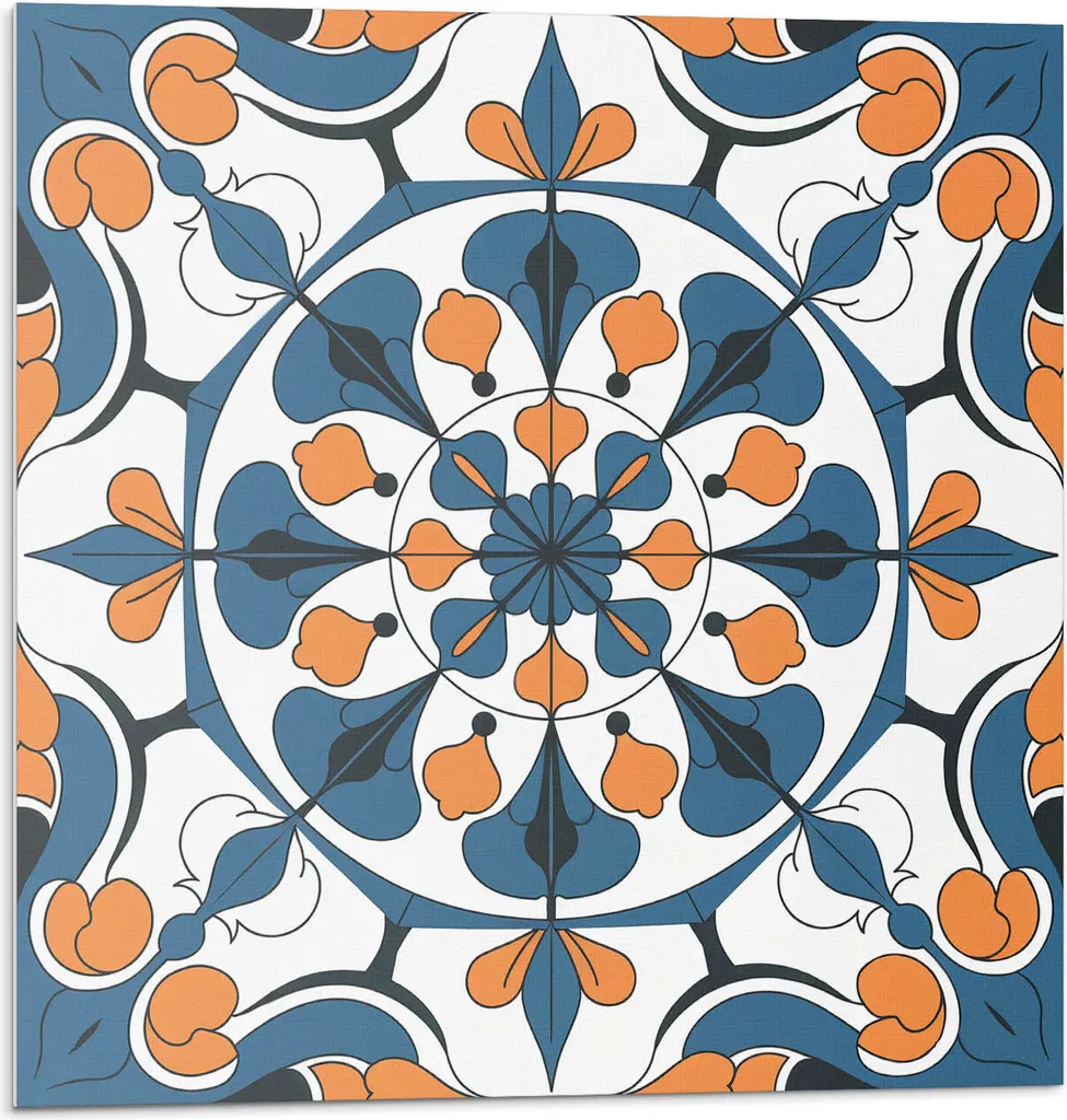 Rivestimento Cucina Adesivo Mandala 30x30 - 9 Pezzi Piastrelle PVC