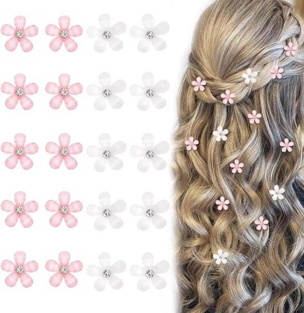 20 Barrettes fleurs pour coiffures de mariage, tresses et chignons