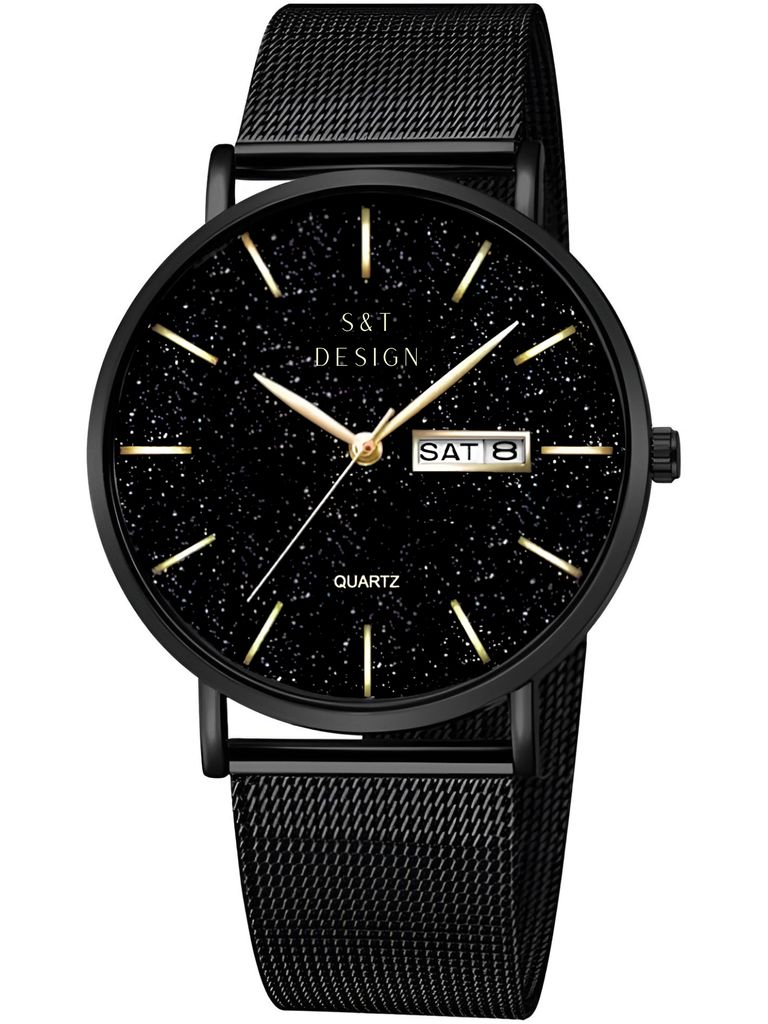 Edelstahl Armbanduhr Datum Luxus Herren Uhr Männer Quarz Produktbild 