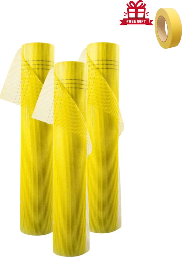 150m² siatka wzmacniająca 165g/m² żółta + taśma malarska Zdjęcie produktu 