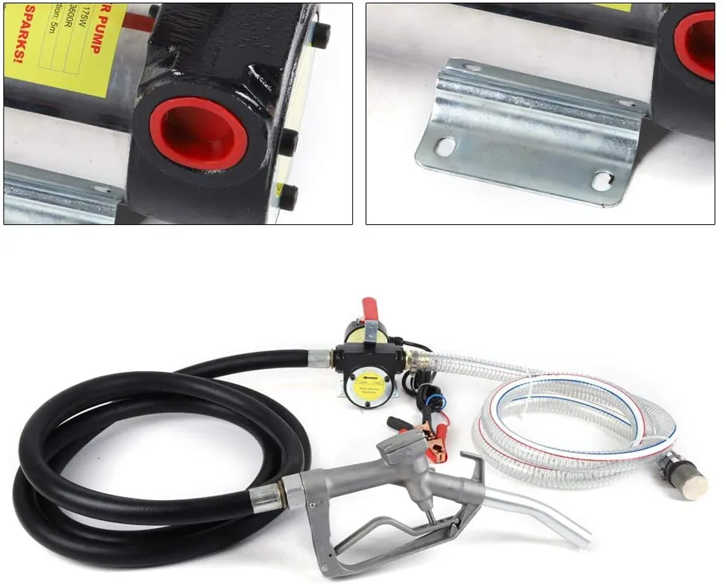 Pompe à fioul 12V 175W auto-amorçante avec pistolet automatique 50L/min