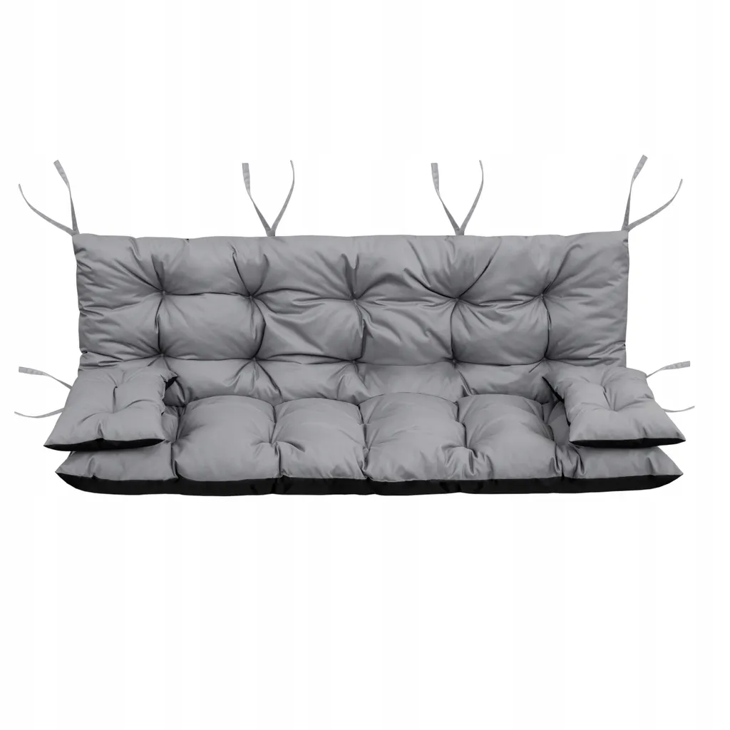 Coussin de banc extérieur gris imperméable pour balancelle et terrasse chic